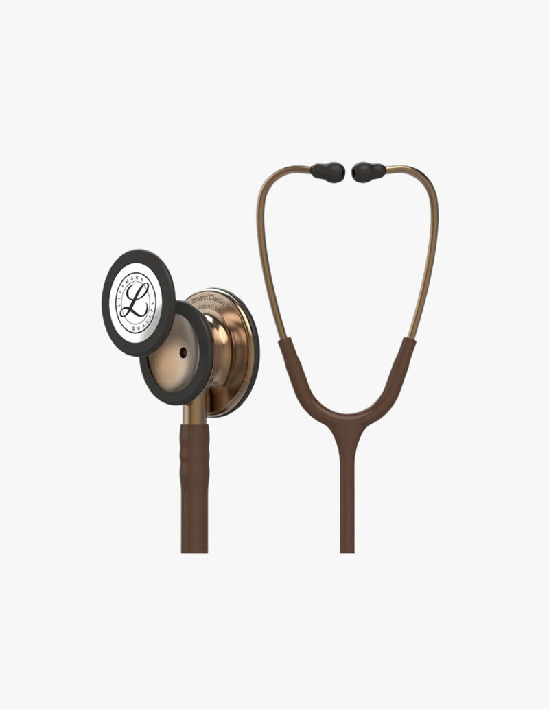Littmann Classic III stetoskop i chokladbrun slang med kopparfinish — professionellt diagnostiskt stetoskop för läkare och sjuksköterskor