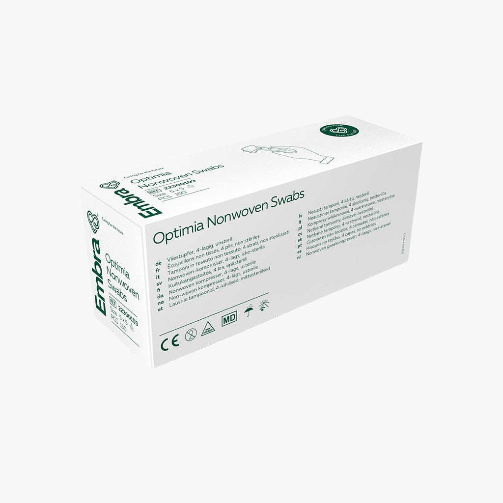 Kompress Embra — Nonwoven 4L 5x5cm osteril 150st