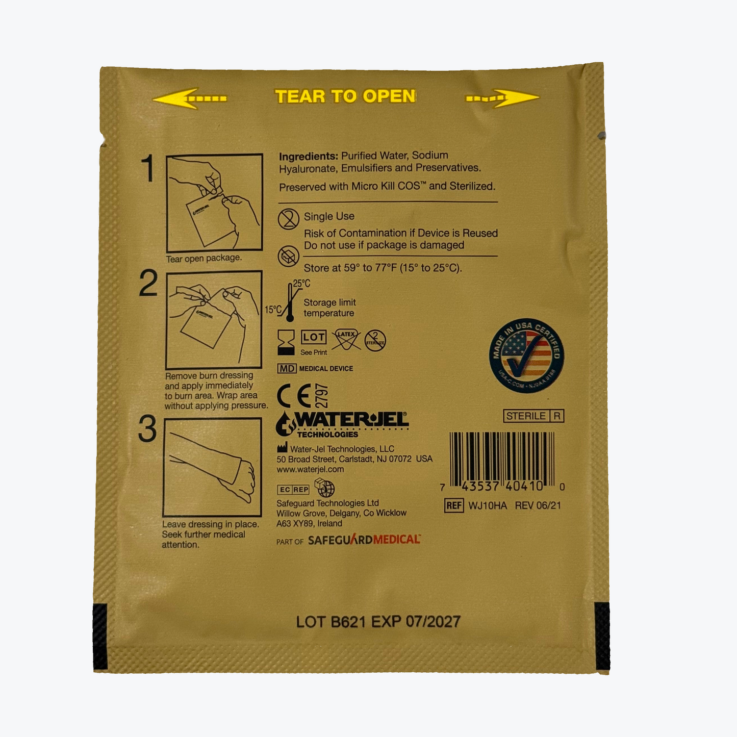 Water-Jel Tactical Burn Dressing 10x10 cm