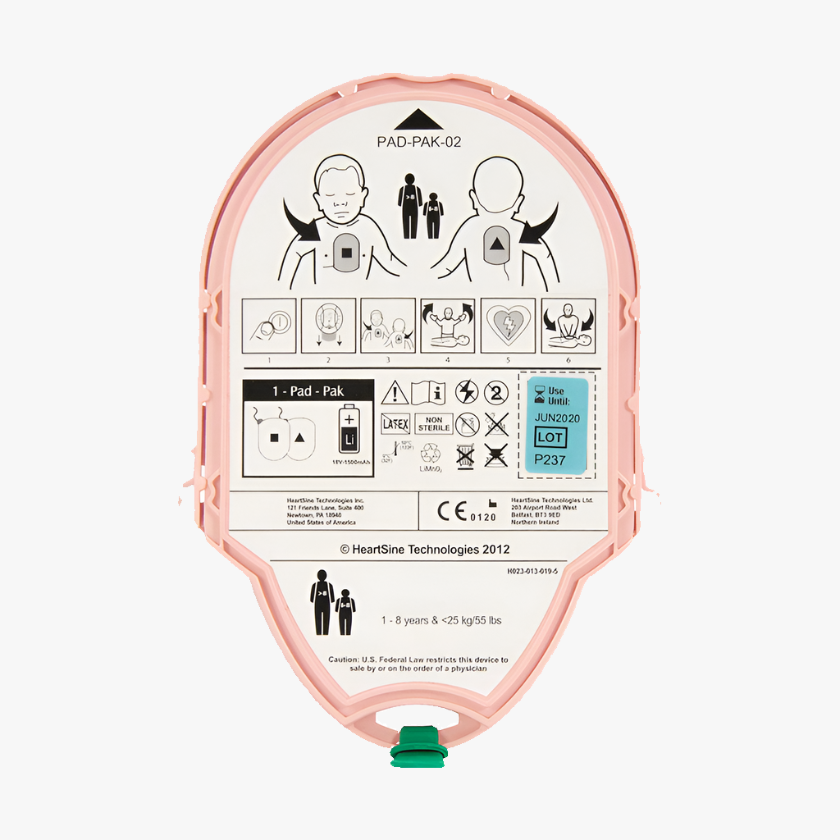 Samaritan PAD-PAK package with battery and children's electrodes