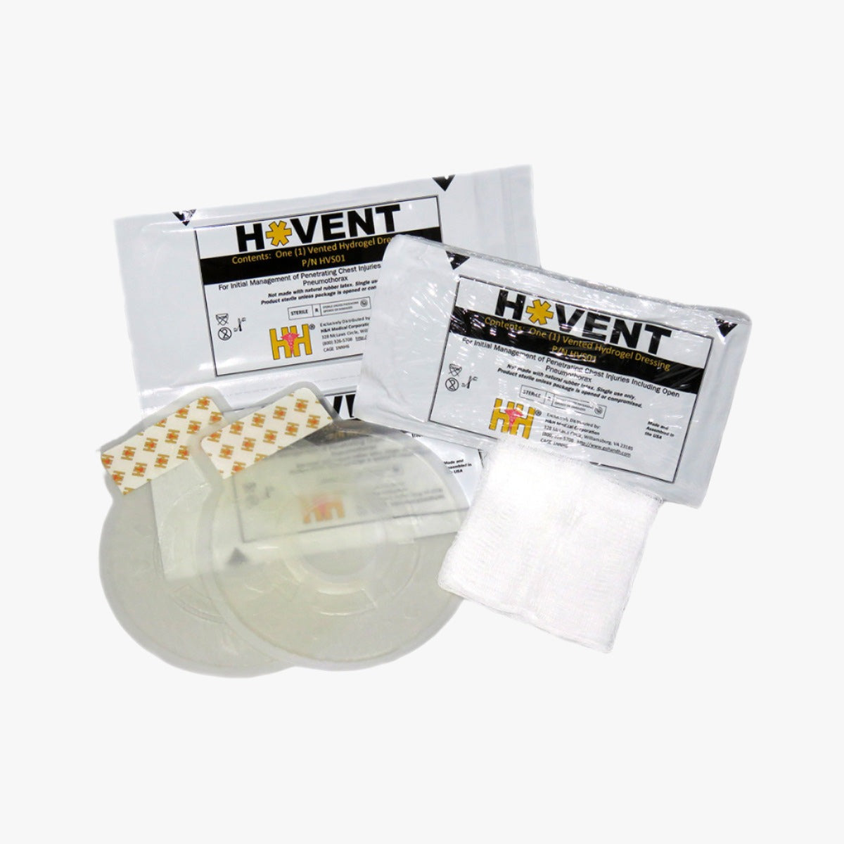 H&H Hyvent Vented Chest Seal Twin Pack 23 x 21 cm