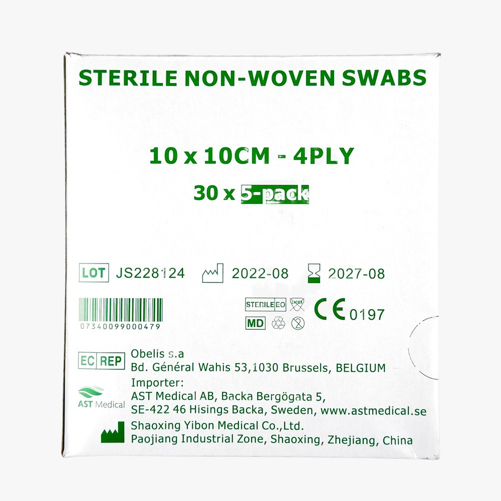 Kompress 10 x 10 cm 4PLY 5-pack steril 30 st