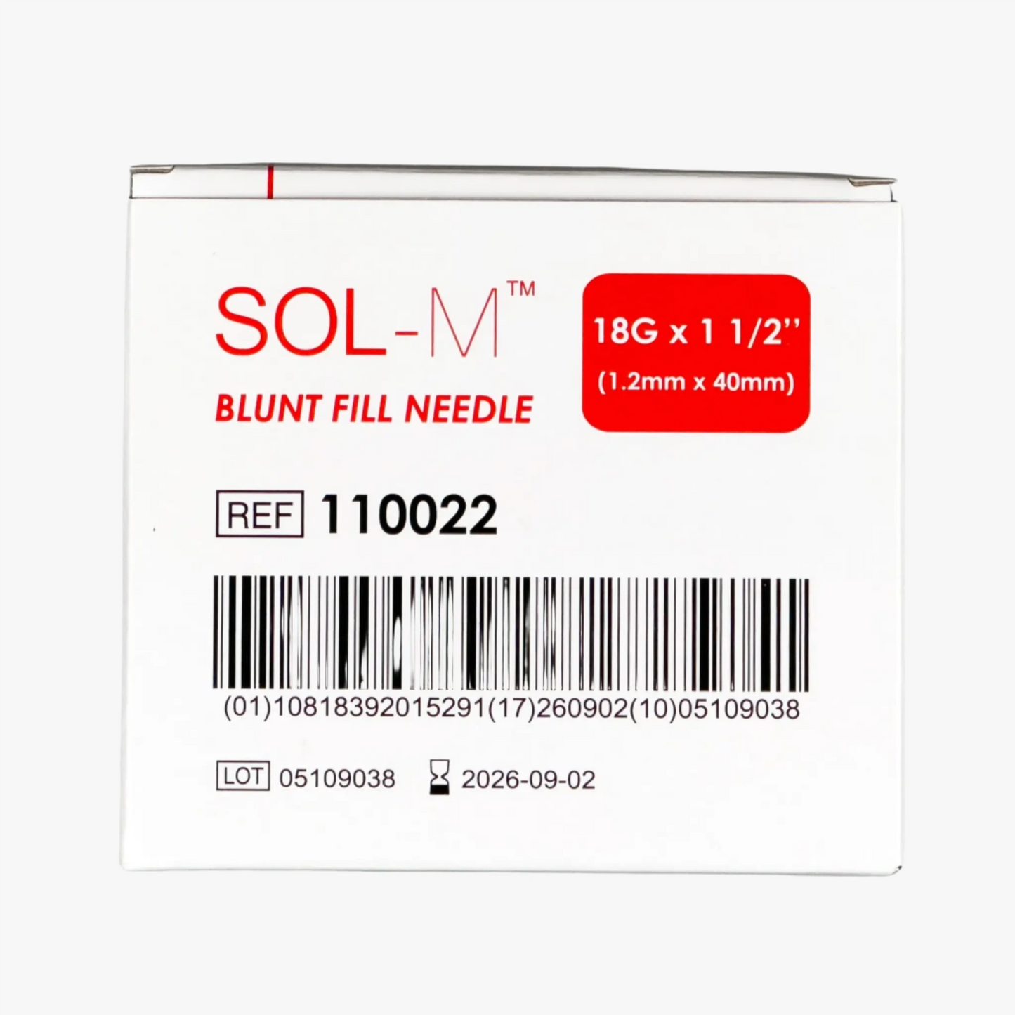 SOL-M Uppdragningskanyl 18G 1,2 x 40 mm 100st