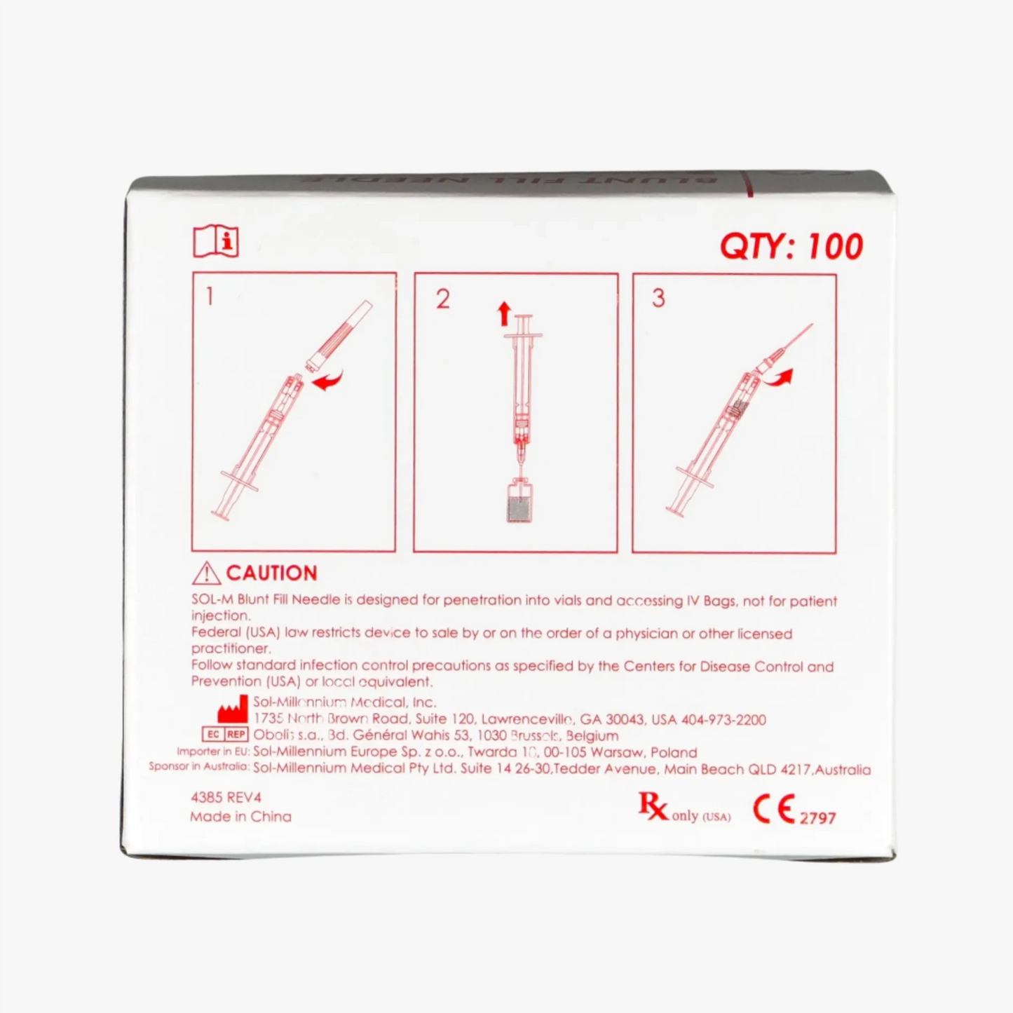 SOL-M Uppdragningskanyl 18G 1,2 x 40 mm 100st