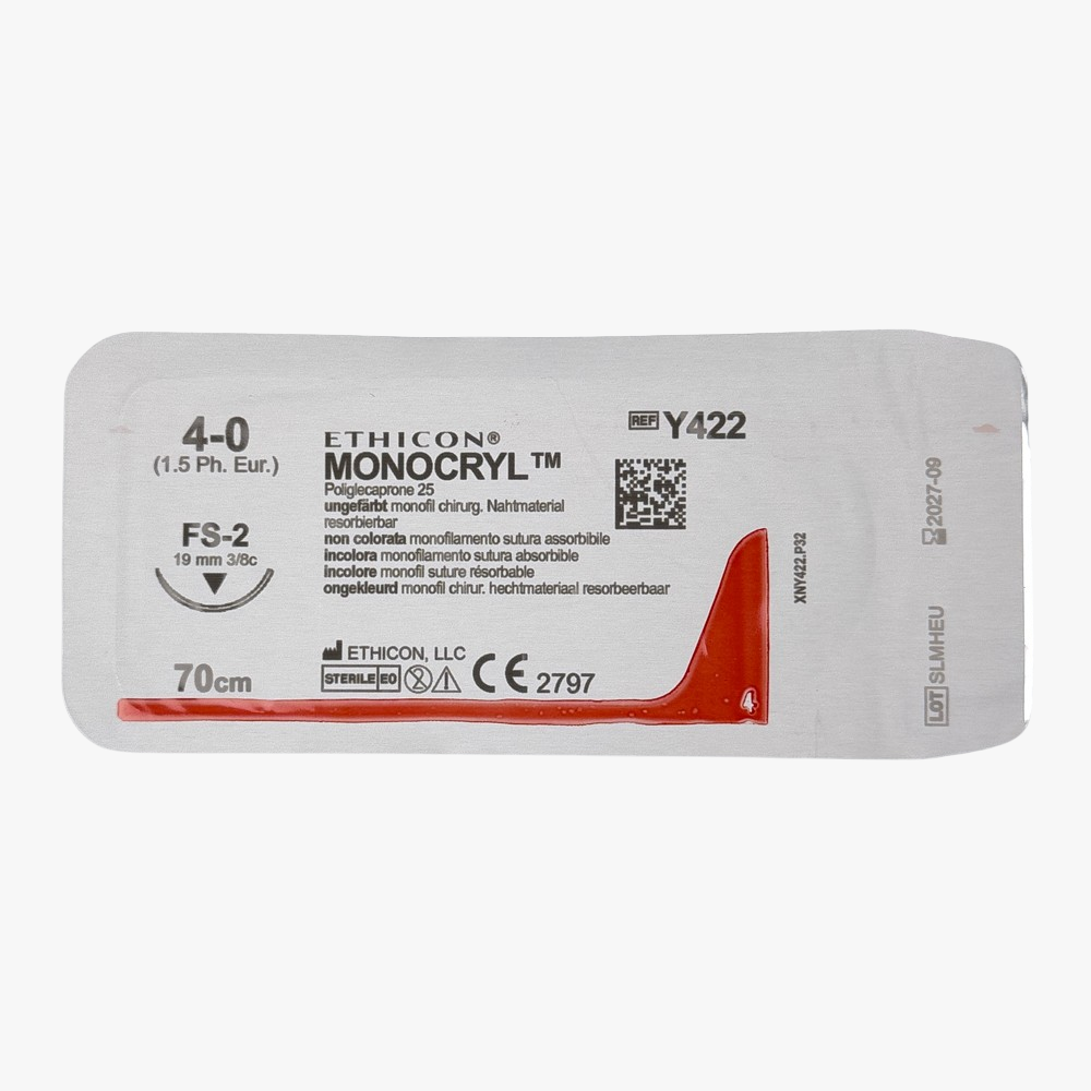 Sutur Monocryl 4-0 Y422H – 70cm nål FS-2 ofärgad