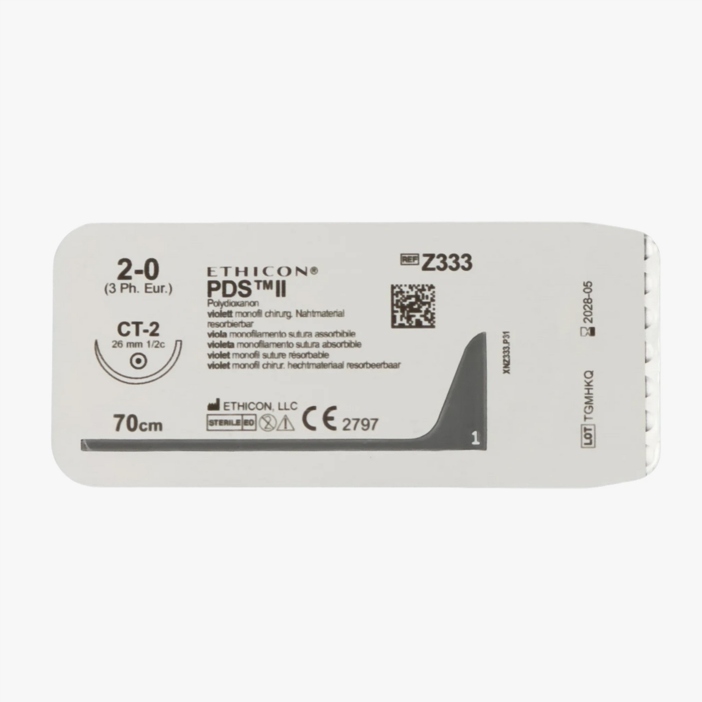Sutur PDSII 2-0 Z333H – 70cm nål CT-2