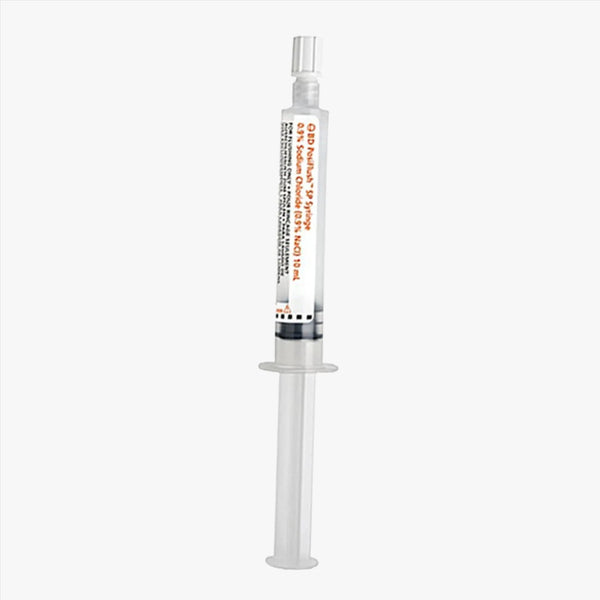 Spruta förfylld BD PosiFlush SP 10ml NaCl osteril utsida