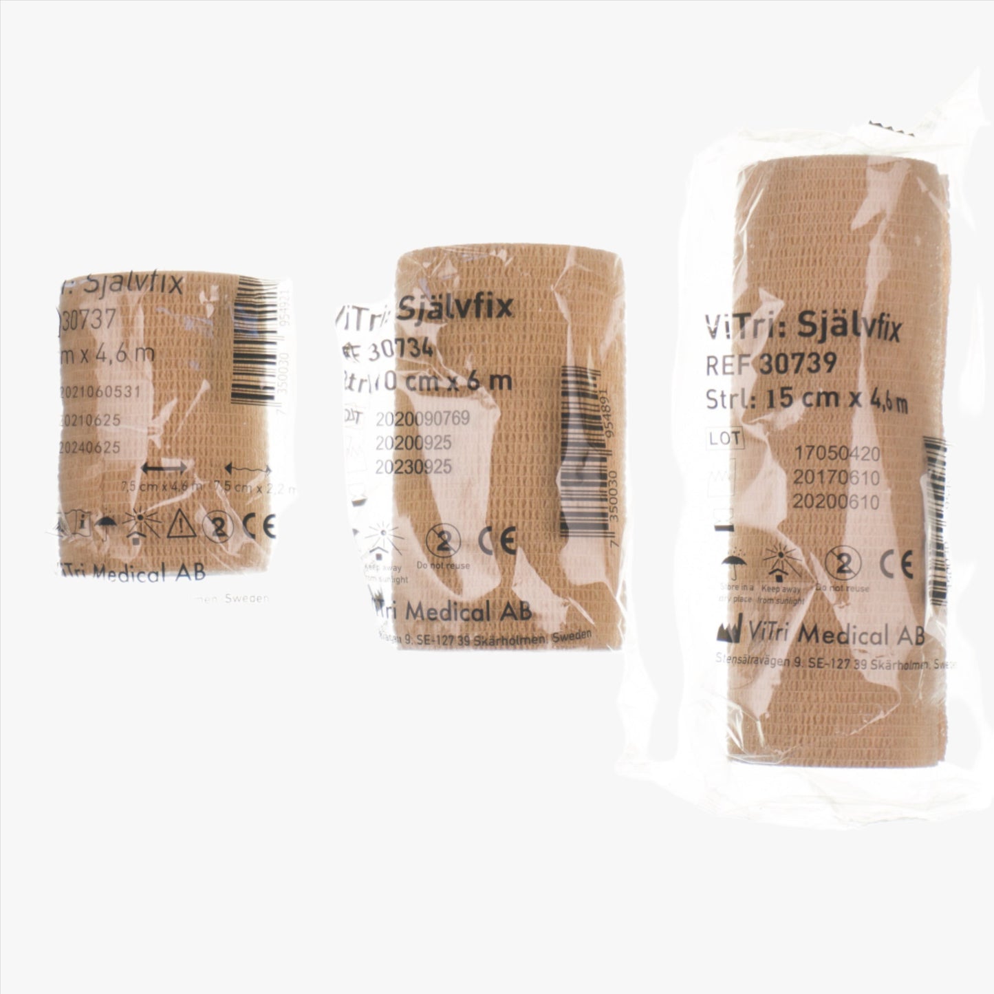 Vitri Självfix Elastisk Binda Självhäftande 7,5 cm x 4,6 m 24 st