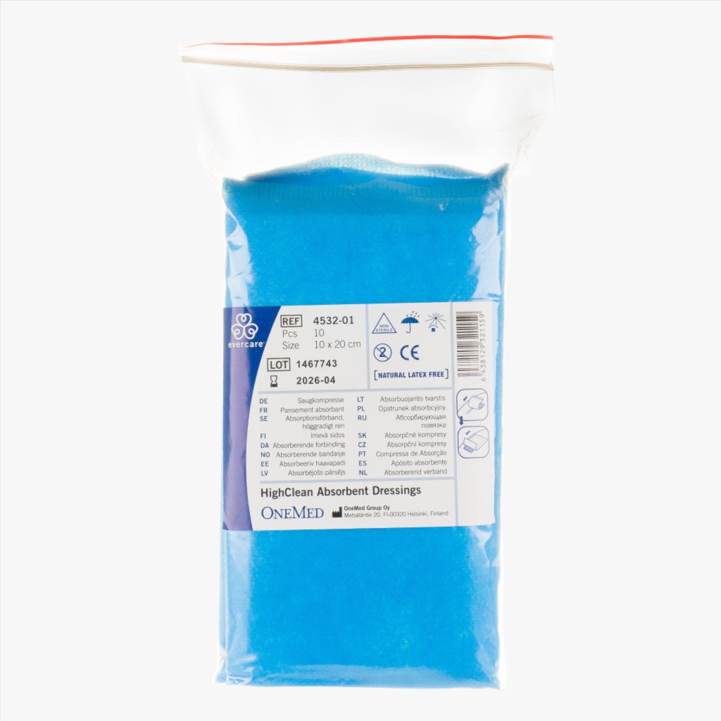 Evercare Absorberande Förband Höggradigt Ren 10 x 20 cm 10 st