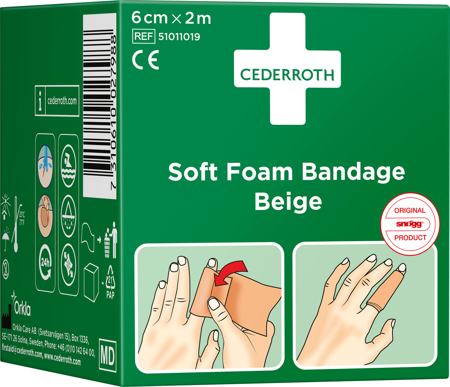 Fingerförband Cederroth Soft Foam 6 cm x 2 m