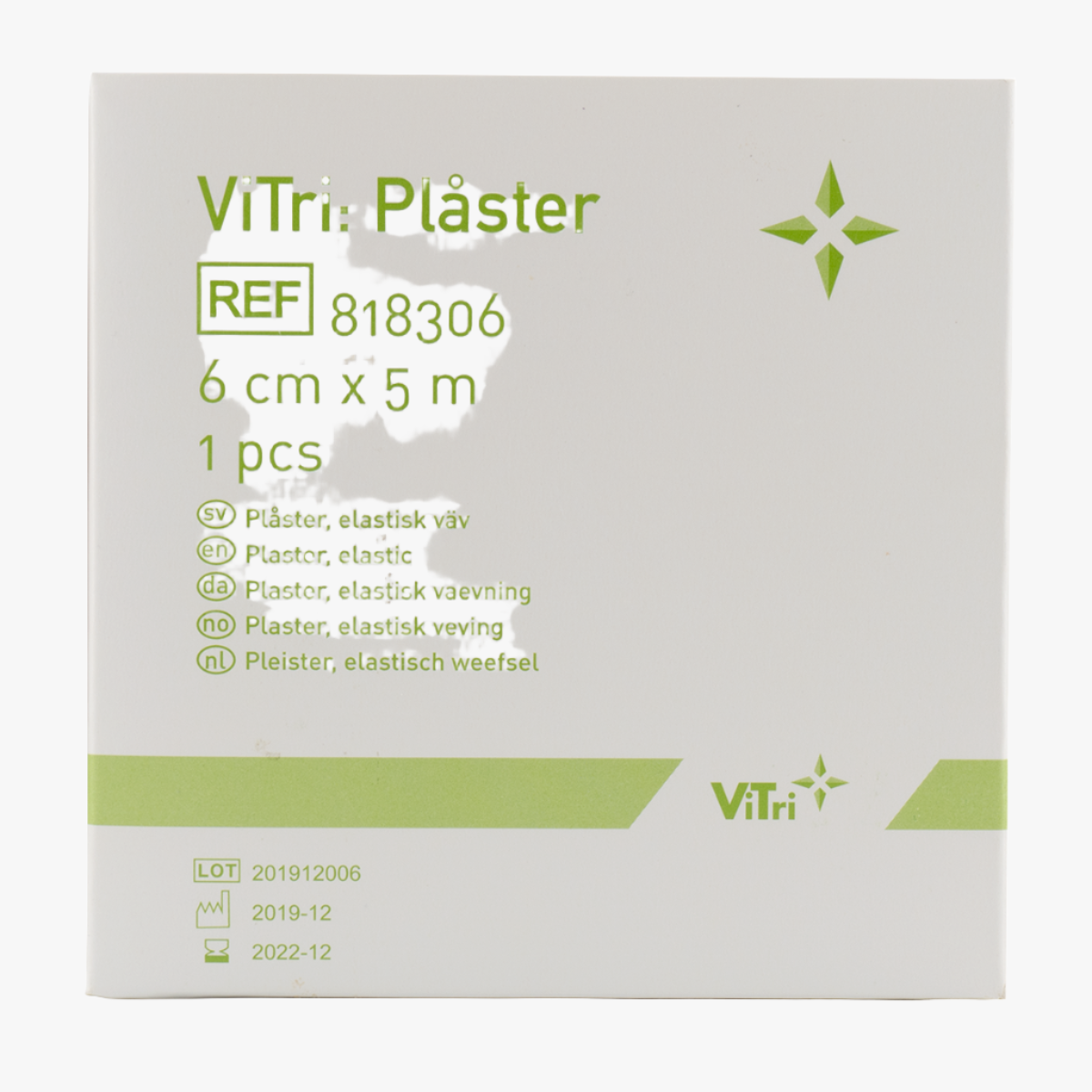 Vitri Plåster 6 cm x 5 m rulle