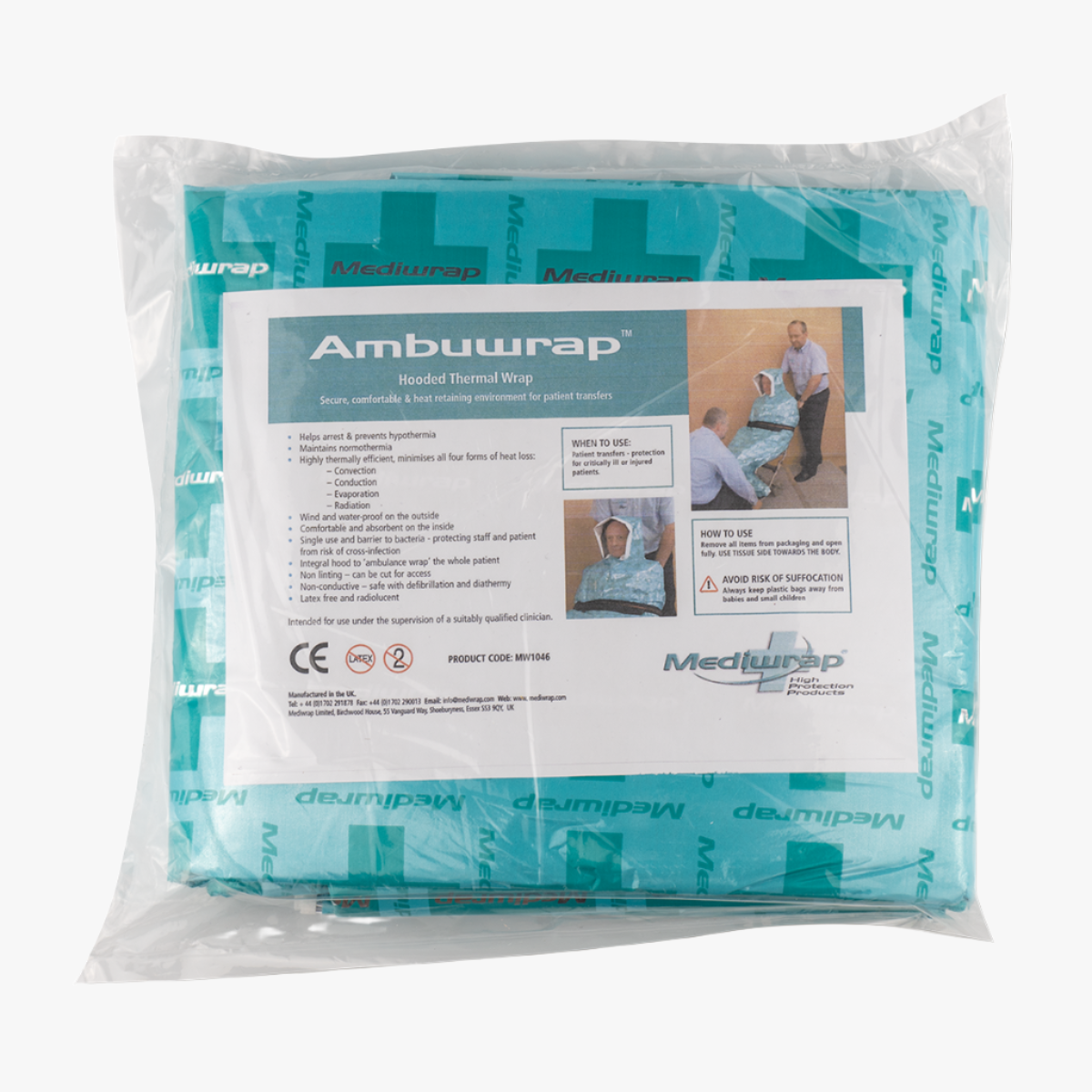 Ambuwrap Räddningsfilt Huva 168 x 88 cm