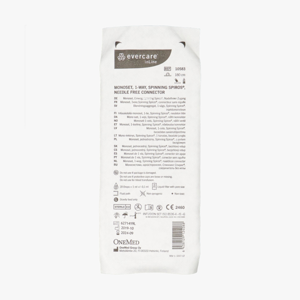 Evercare Infusionsaggregat med luftning 180 cm