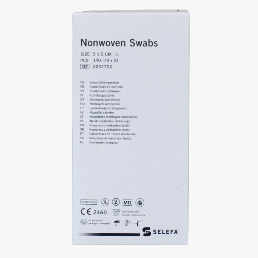 Selefa – Kompress nonwoven 4L 2p – 5x5cm steril – 140 st