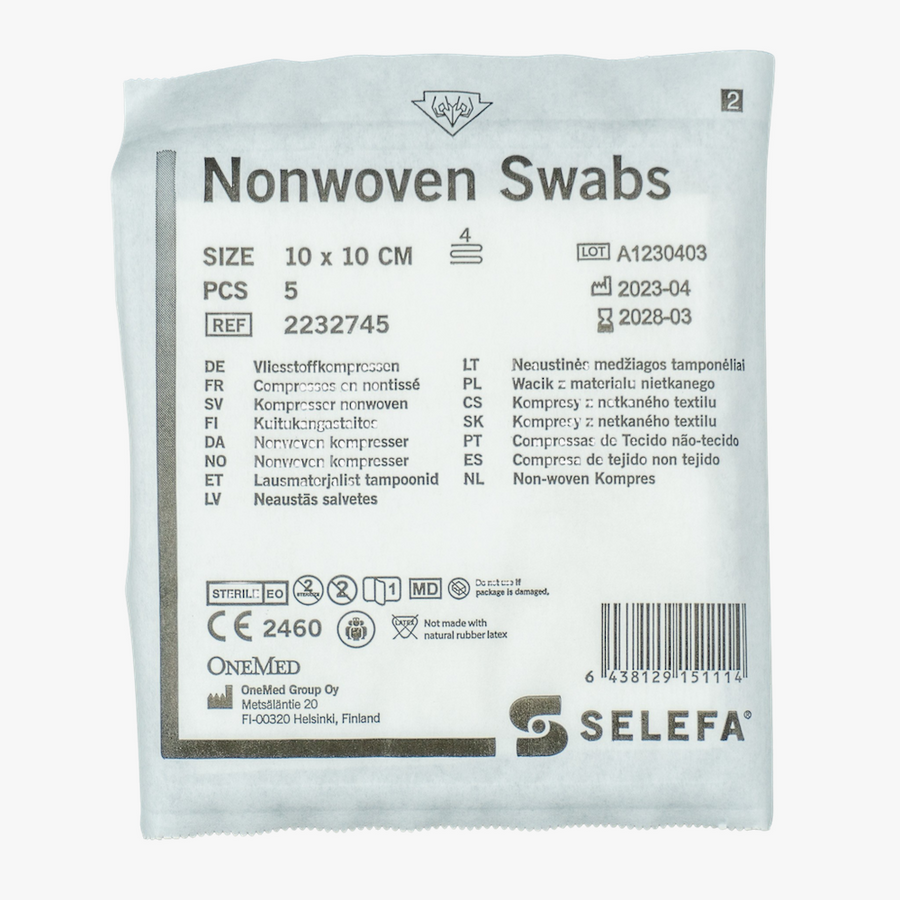 Selefa – Kompress nonwoven 4L 5p – 10x10cm steril – 150 st