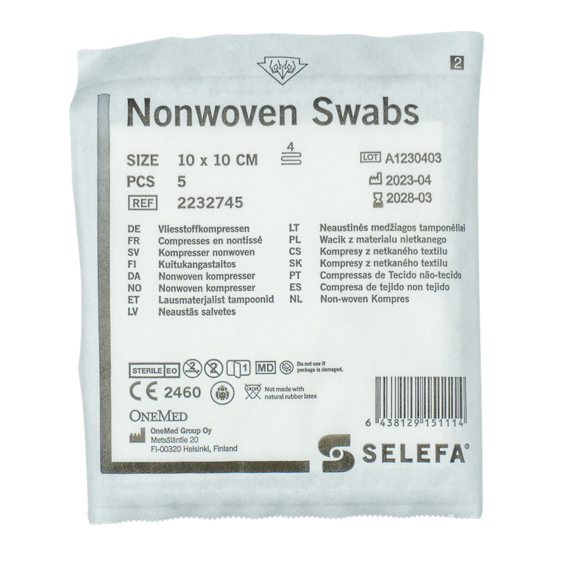 Selefa – Kompress nonwoven 4L 5p – 10x10cm steril – 150 st