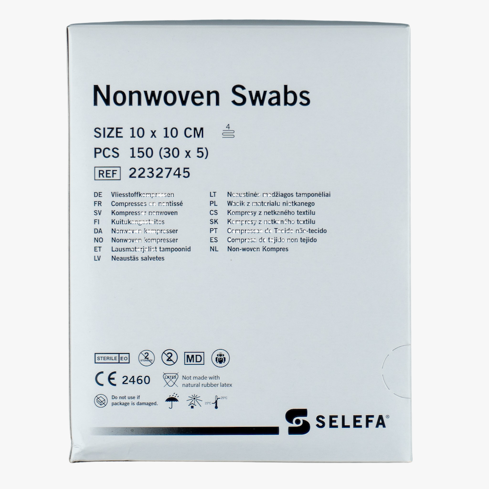Selefa – Kompress nonwoven 4L 5p – 10x10cm steril – 150 st