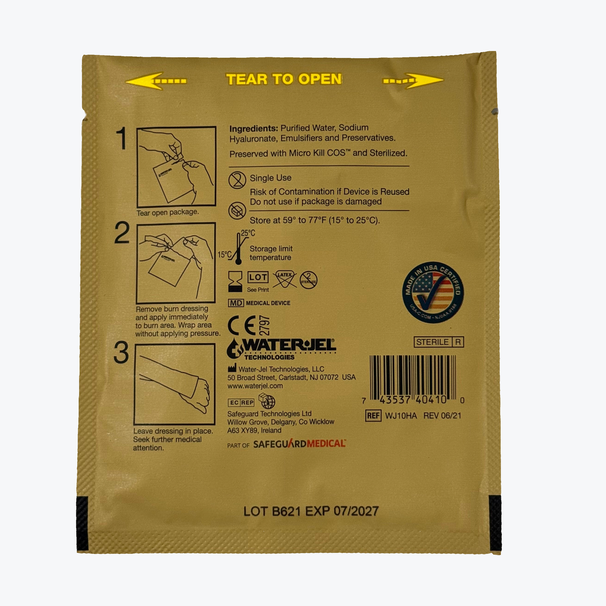 Water-Jel Tactical Burn Dressing 10x10 cm