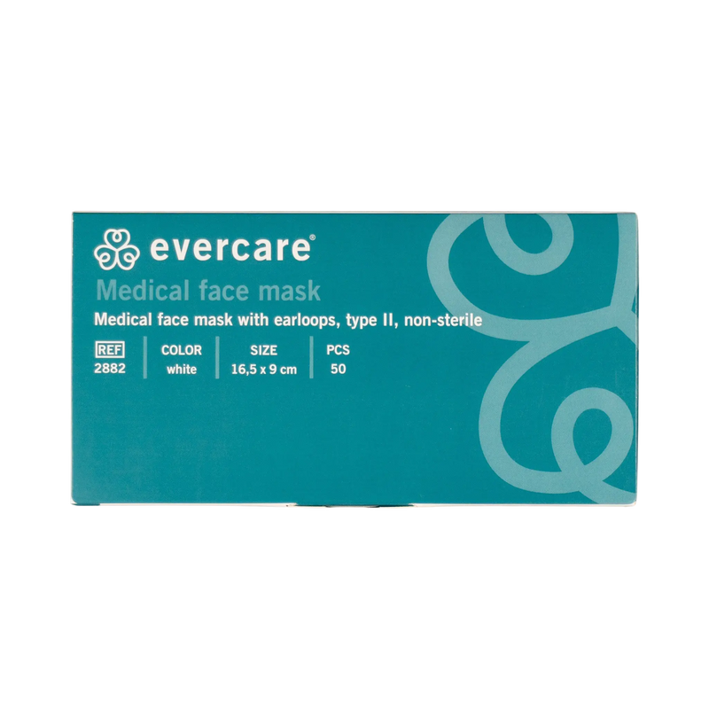 Munskydd Evercare – typ II öronband vit – 50-pack