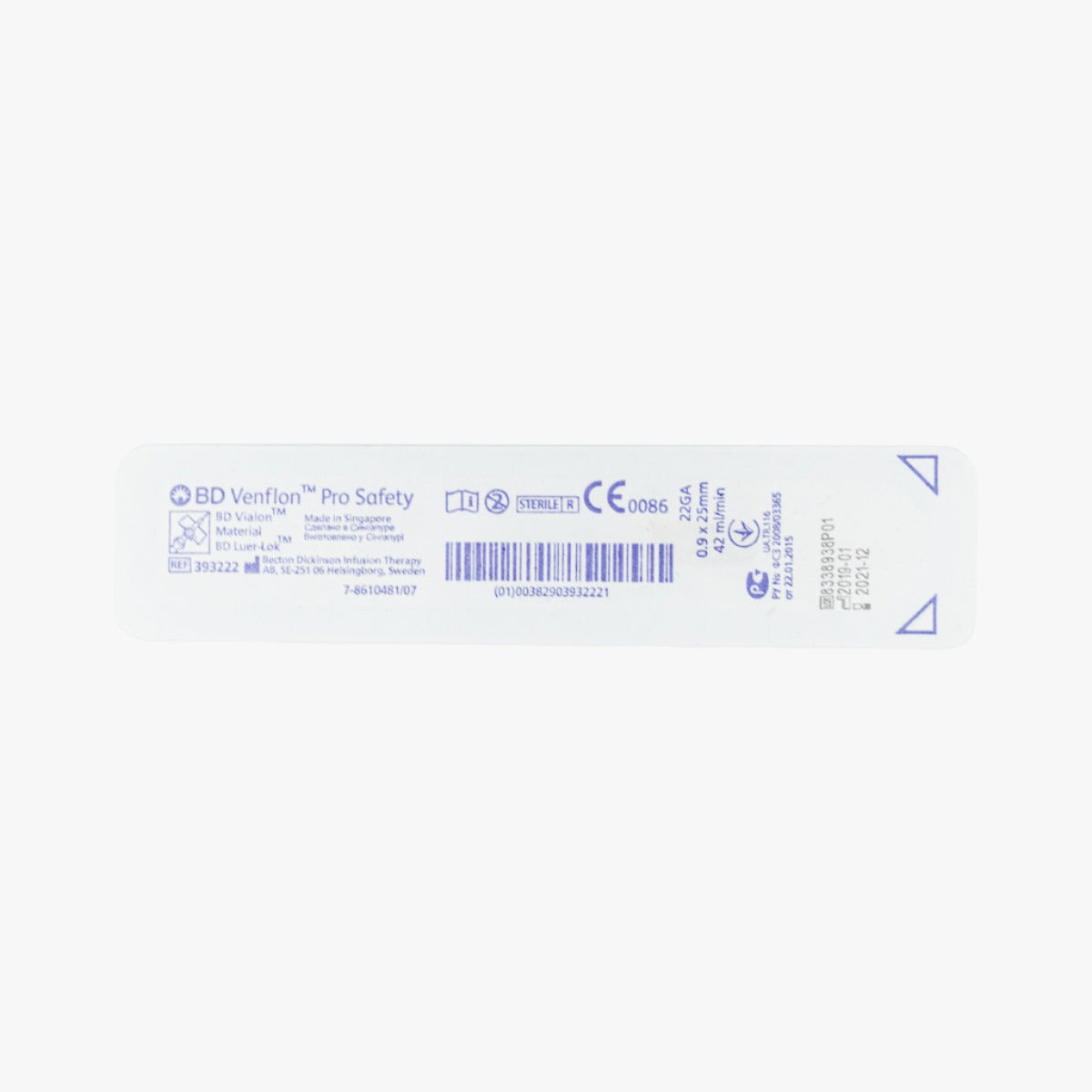 BD Venflon Pro Safety 22G Blue 0.9 x 25 mm