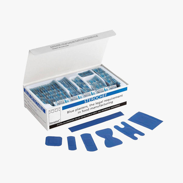 Stereoplast Detectable Blue Plåster 7 storlekar blå 100 st