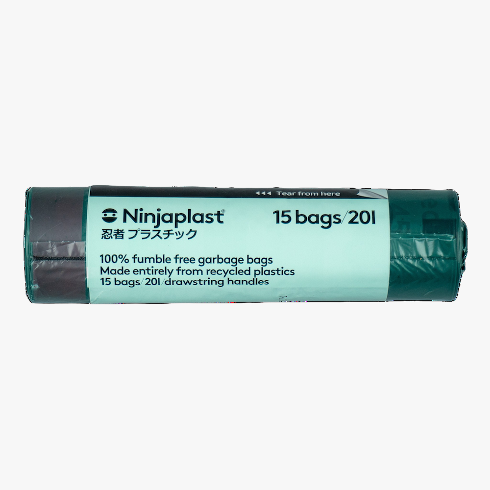 Ninjaplast Avfallspåsar av återvunnen plast 20L 15-pack