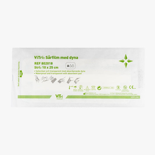 Vitri Wound film with pad showerable sterile 10 x 25 cm