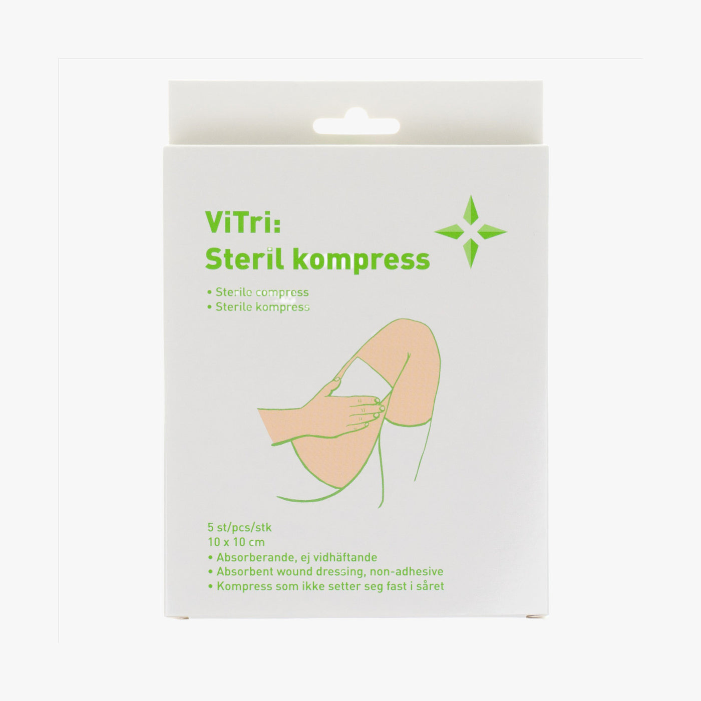 ViTri steril sårkompres 10 × 10 cm – 5 stk.