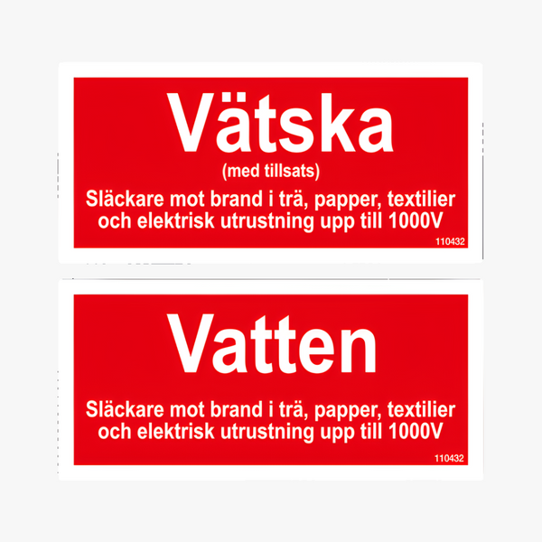 Tilläggsskylt Vätska med tillsats / Vatten