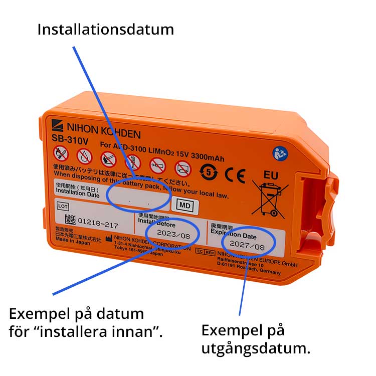 NIHON KOHDEN CARDIOLIFE AED 3100 BATTERI