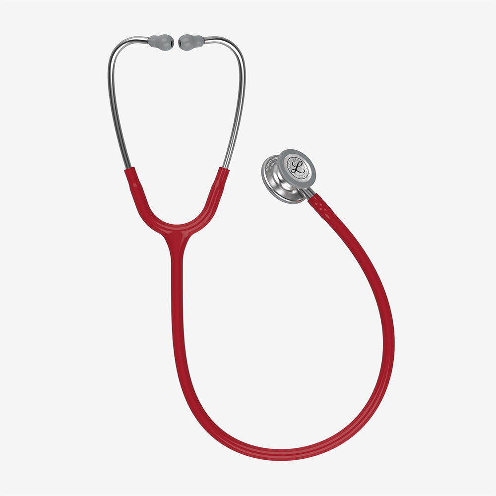 Stetoskop Littmann Classic III Vinröd med Bröststycke i Borstat rostfritt stål