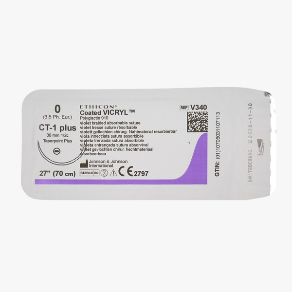 Sutur Vicryl 0 V340H – 70cm violet nål CT-1