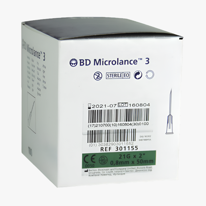 Injektionskanyl BD Microlance 3 — 21G 0,8 x 50 mm grön — 100 st