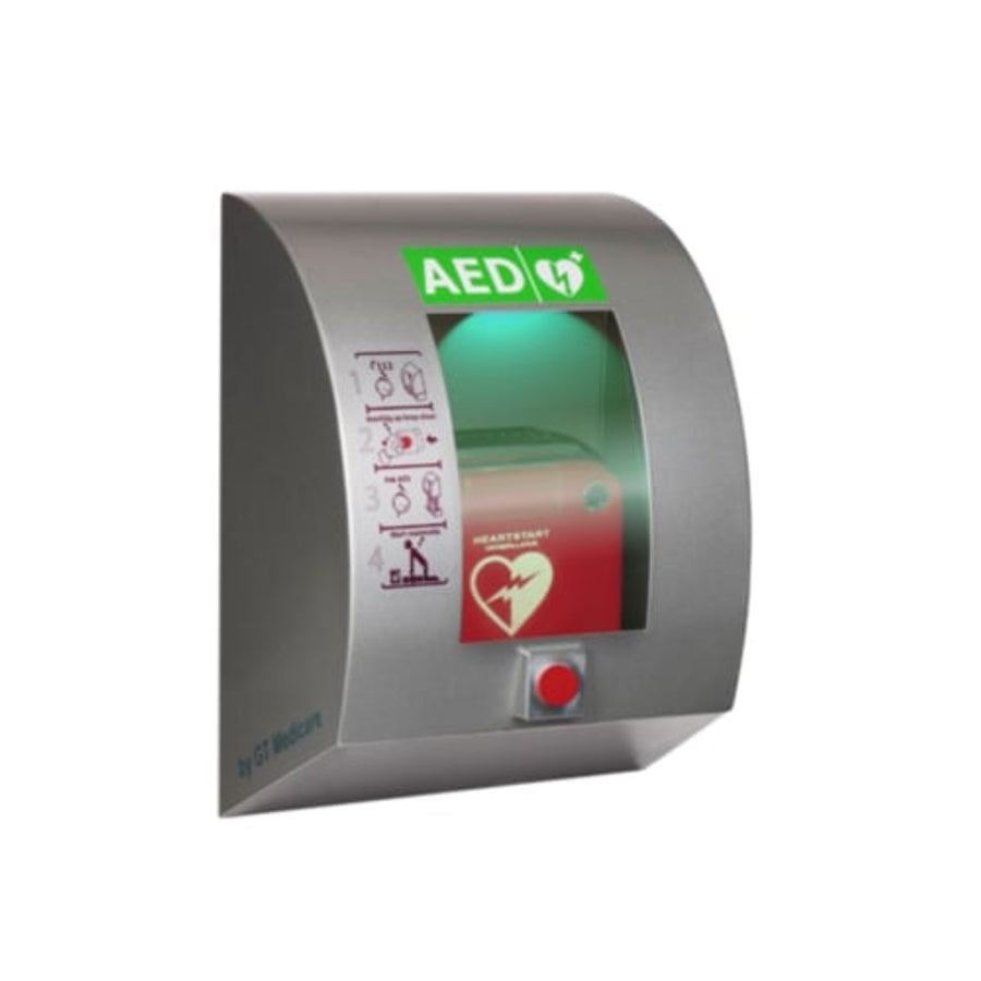 SixCase Utomhusskåp för Defibrillator med Tryckknapp (Grå)