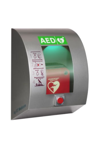 SixCase Utomhusskåp för Defibrillator med Tryckknapp (Grå)