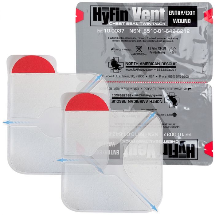 NAR Hyfin Vent Chest Seal Twin Pack 16 x 16 cm