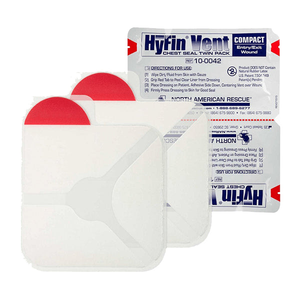 NAR Hyfin Compact Chest Seal Twin Pack 12 x 12 cm