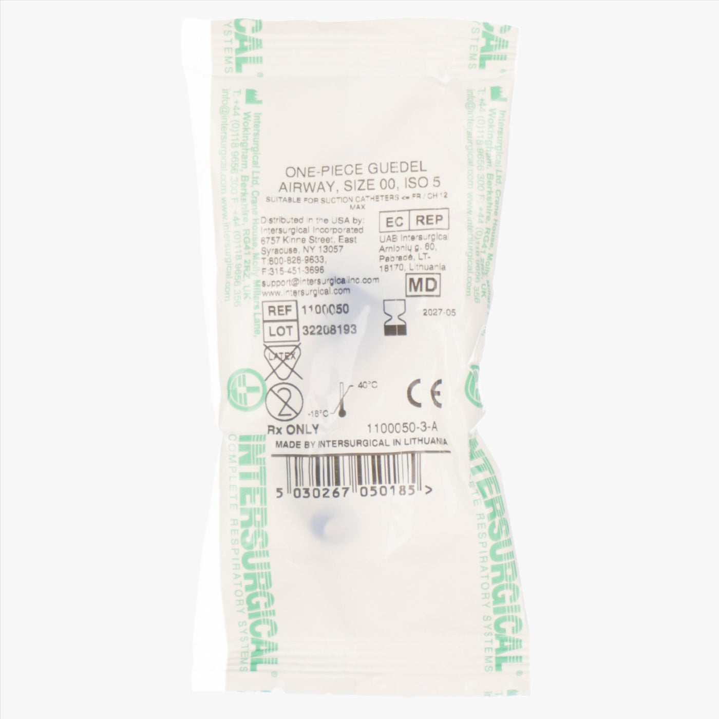 Guedel Pharyngeal Tube Size 00 ISO 5 Blue