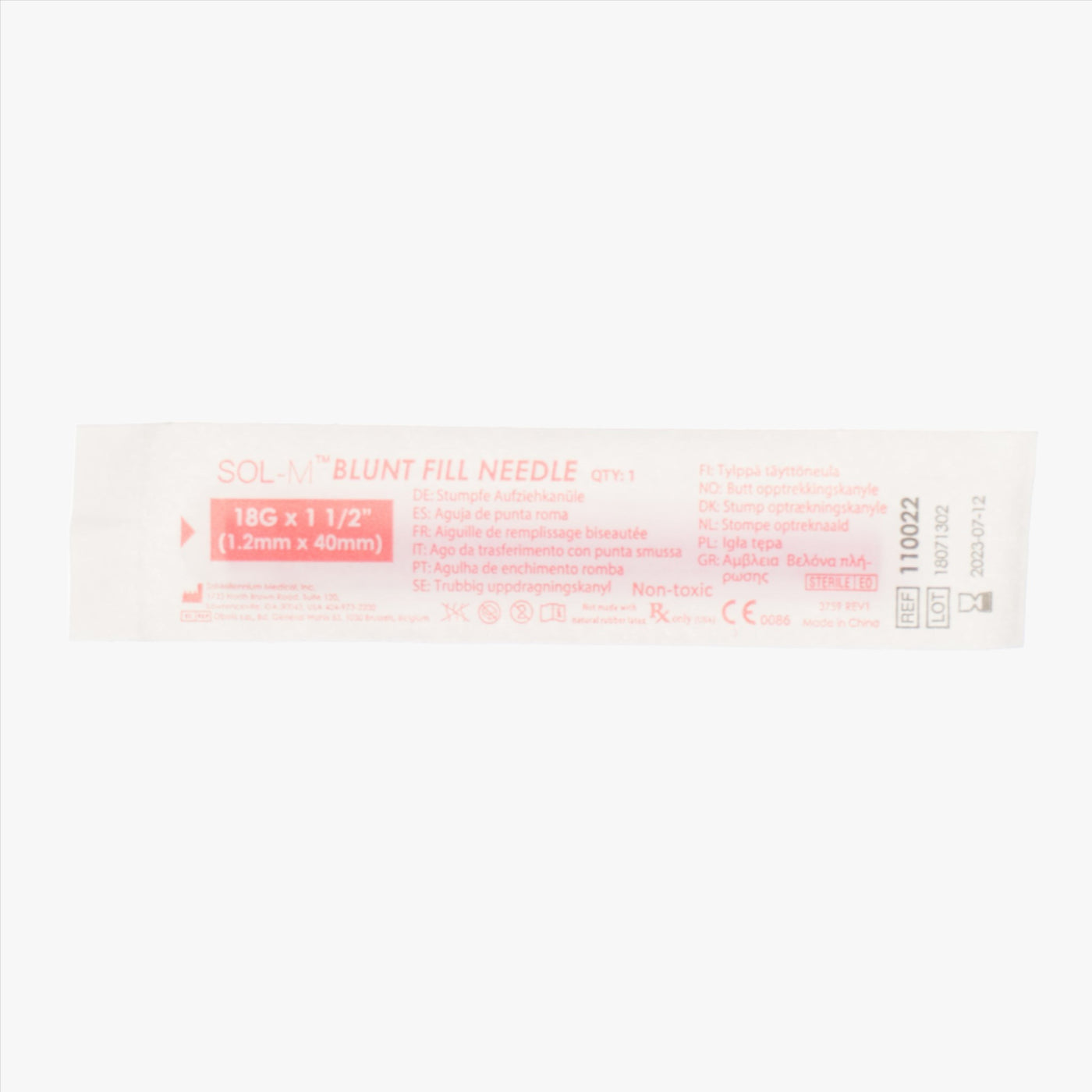 SOL-M Pull-up cannula 18G 1.2 x 40 mm