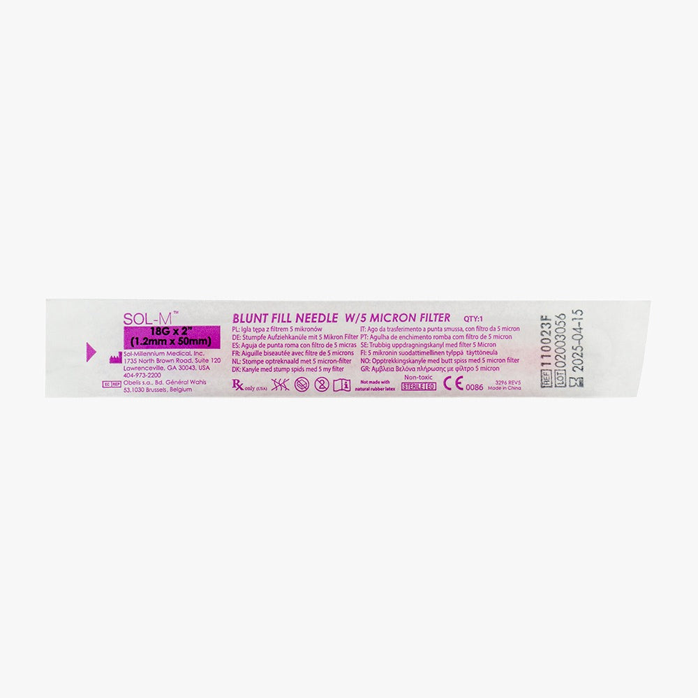 SOL-M Pull-up cannula 18G 1.2 x 50 mm filter