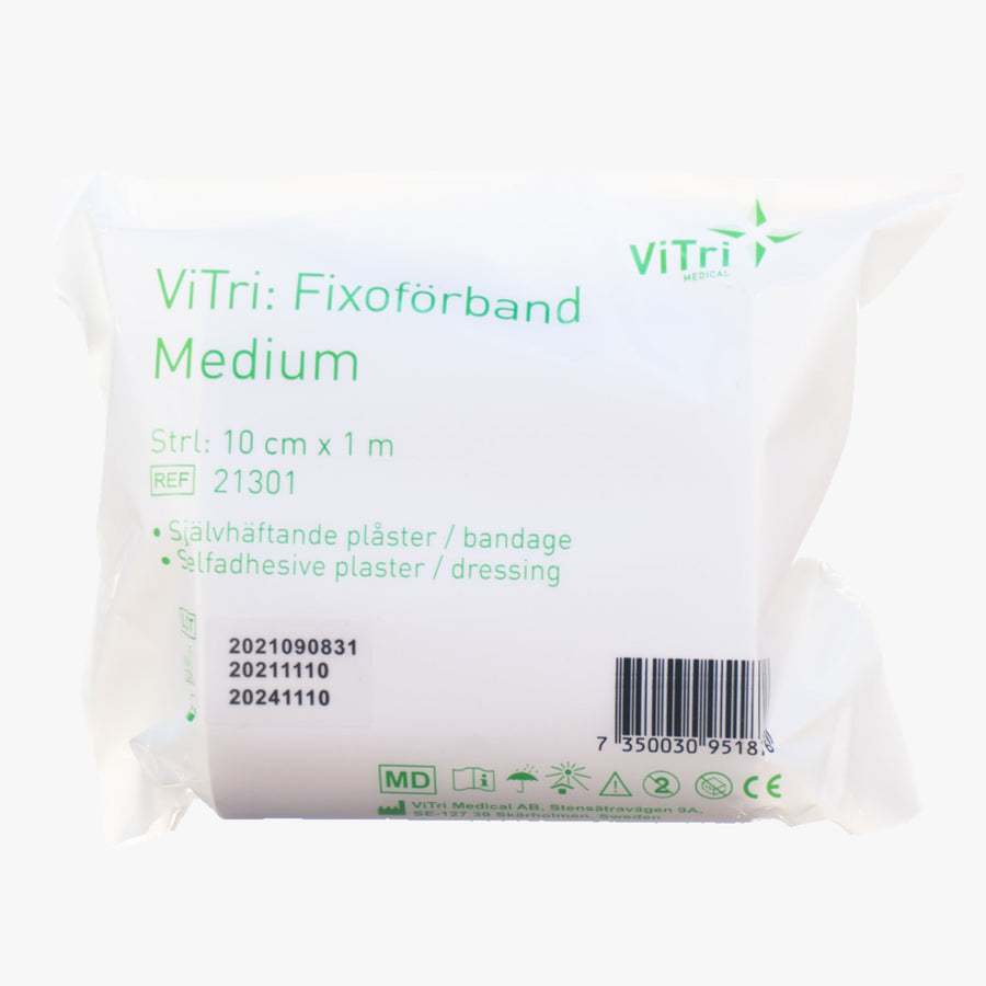 Skumförband Vitri Fixoförband — självhäftande & absorberande — 10 cm x 1 m