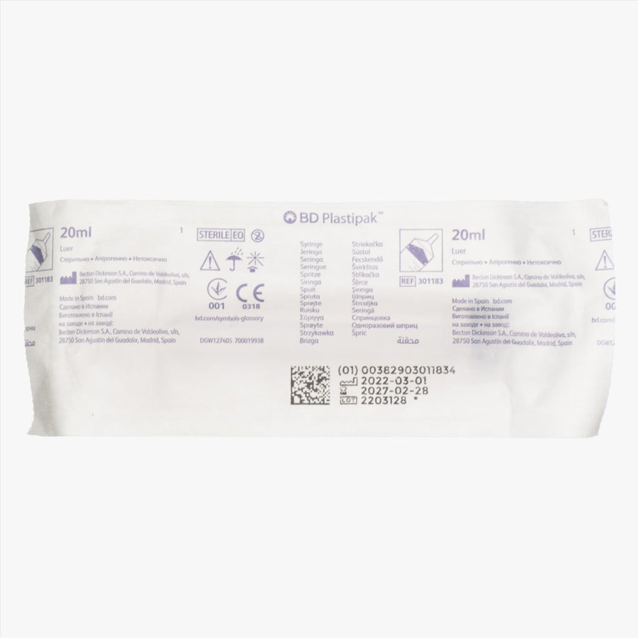 Syringe BD Plastipak Luer 20 ml Graduation 1 ml Eccentric 60 pcs