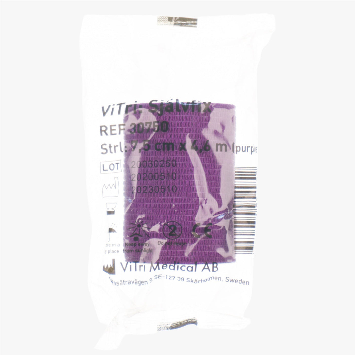 ViTri Självfix självhäftande binda 7,5 cm × 4,6 m lila
