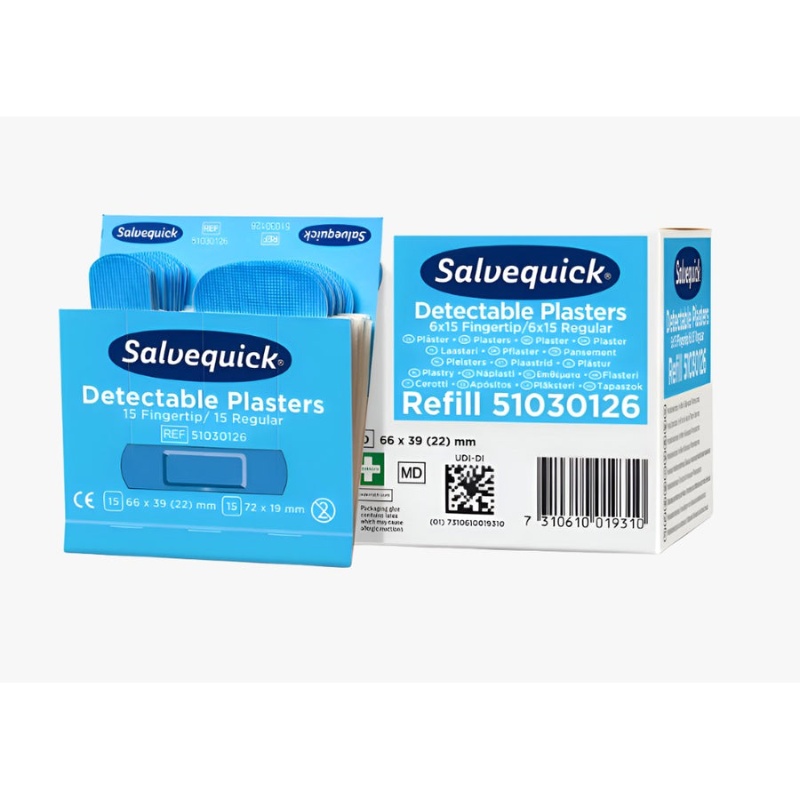 Cederroth Blue Detectable Plåster Fingertip/Regular 6 paket
