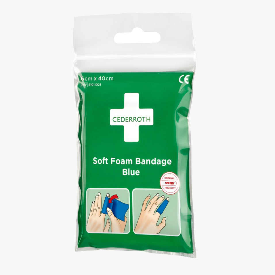 Fingerförband Cederroth Soft Foam Bandage Blue 6 cm x 2 m