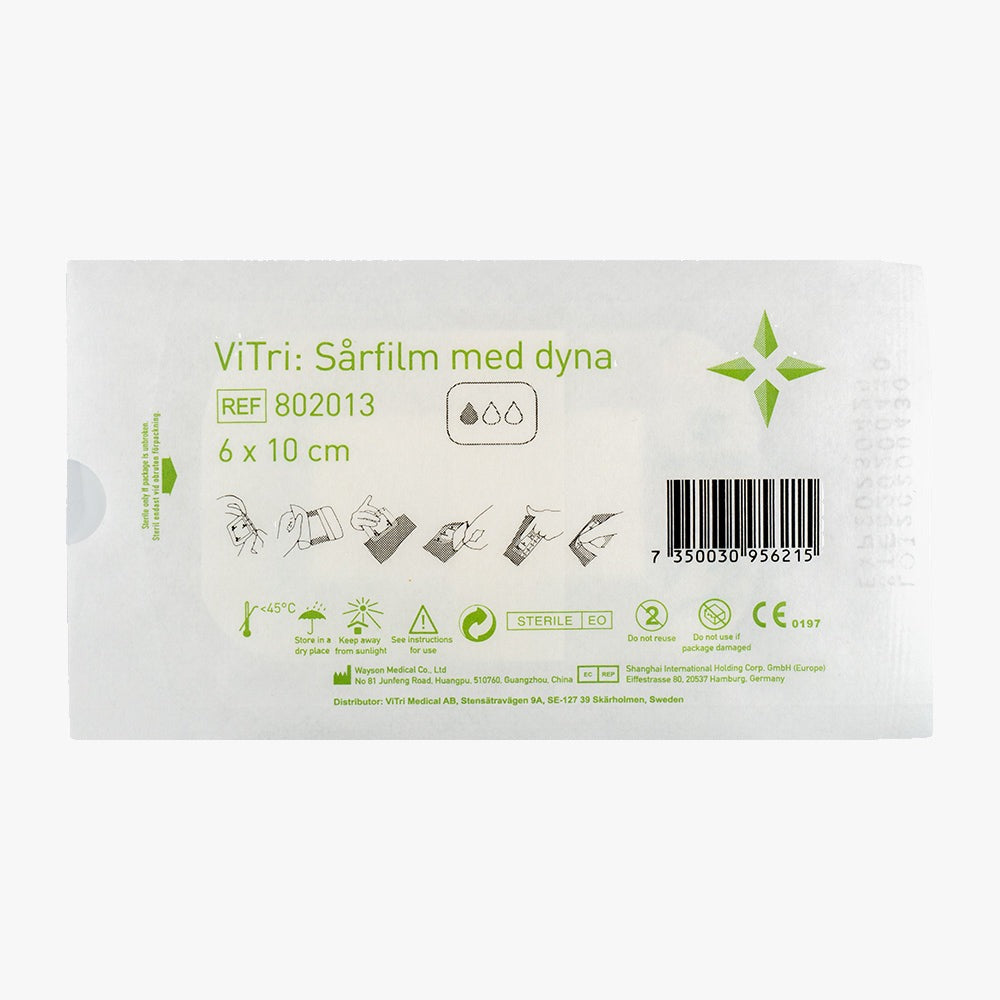 Vitri Sårfilm med dyna 6 x 10 cm