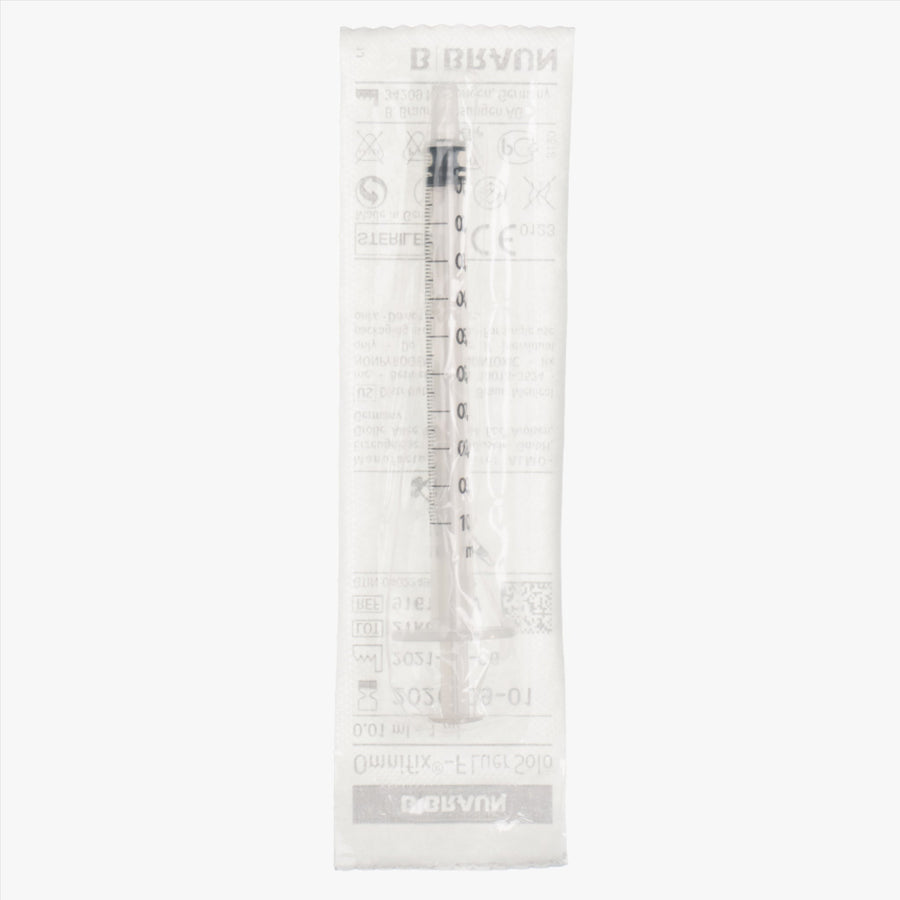 Spruta B Braun Omnifix Luer Solo 1 ml Gradering 0,01 ml Centrerad