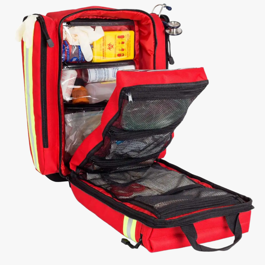 Emergency akutryggsäck röd